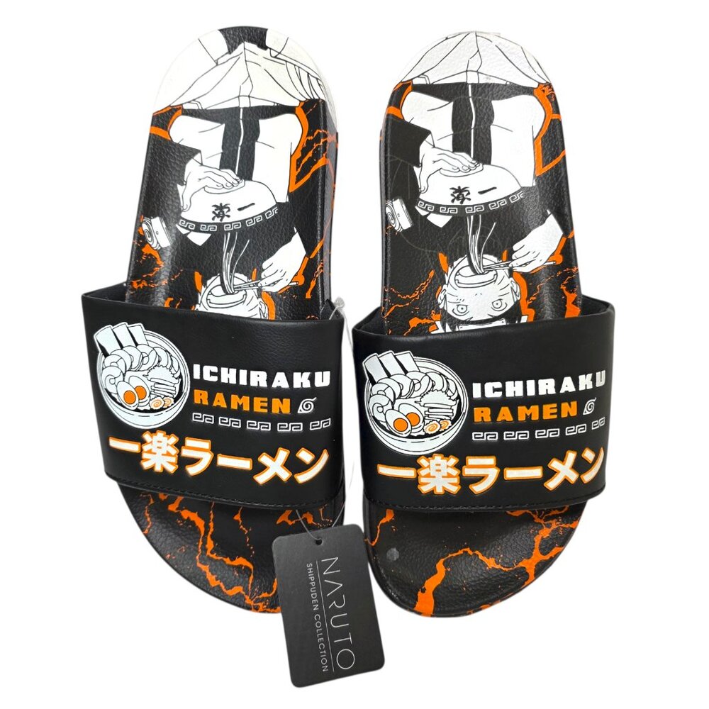 Naruto Ramen Sport Slide Sandals Slip-on Men’s Size 7, 13 Comfort Fit NEW